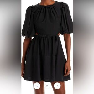 Moon River Womens Open Back Pleated Neck Mini Dress